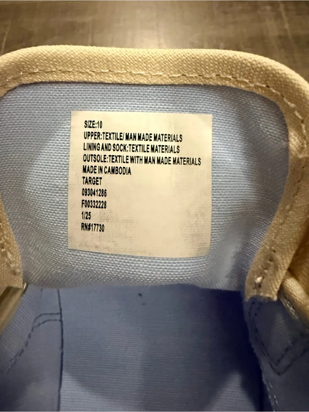 Cat & Jack Cream Canvas Hook-and-Loop Toddler Sneakers